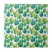 Cute Cactus Seamless Pattern Tegeltje (Voorkant)