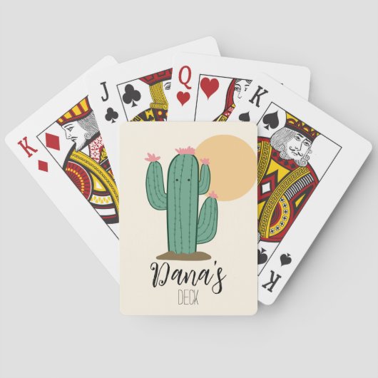 Cute Cactus Speelkaarten Deck (Achterkant)