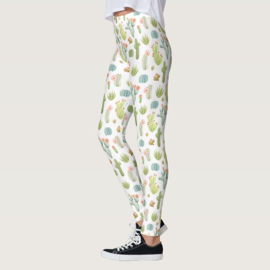 Cute Cactus Standing Pattern 2 Leggings (Links)