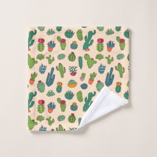 Cute Cactus Standing Pattern Bad Handdoek (Wasdoekje)