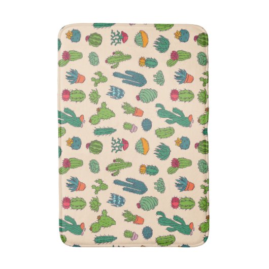 Cute Cactus Standing Pattern Badmat (Voorkant Verticaal)
