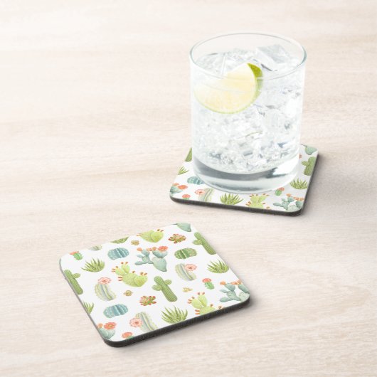 Cute Cactus Standing Pattern Bier Onderzetter (Rechterzijde)