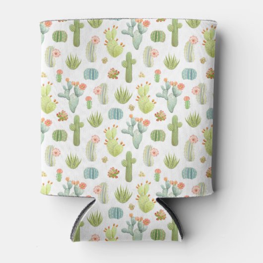 Cute Cactus Standing Pattern Blikjeskoeler (Voorkant)