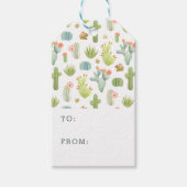 Cute Cactus Standing Pattern Cadeaulabel (Voorkant)
