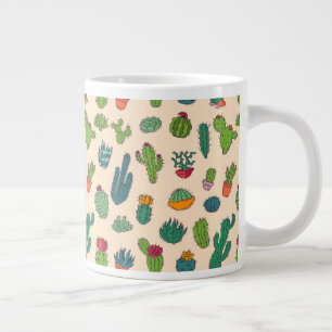 Cute Cactus Standing Pattern Extra Grote Beker