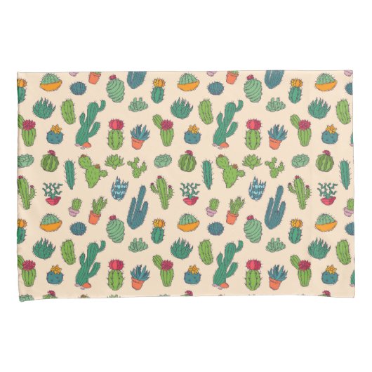 Cute Cactus Standing Pattern Kussensloop (Voorkant-Rechts)
