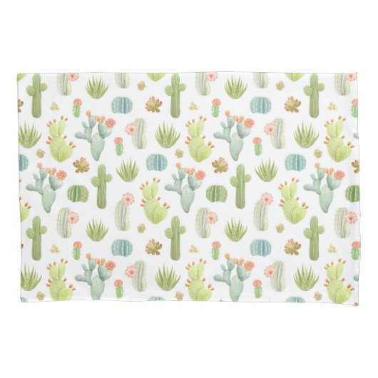 Cute Cactus Standing Pattern Kussensloop (Voorkant-Links)