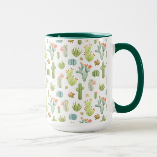 Cute Cactus Standing Pattern Mok (Rechts)