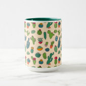 Cute Cactus Standing Pattern Mok (Midden)