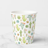Cute Cactus Standing Pattern Papieren Bekers (Voorkant)
