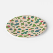 Cute Cactus Standing Pattern Papieren Bordje (Gekanteld)