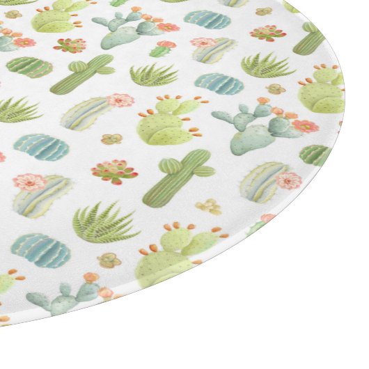 Cute Cactus Standing Pattern Snijplank (Hoek)