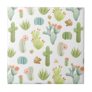 Cute Cactus Standing Pattern Tegeltje