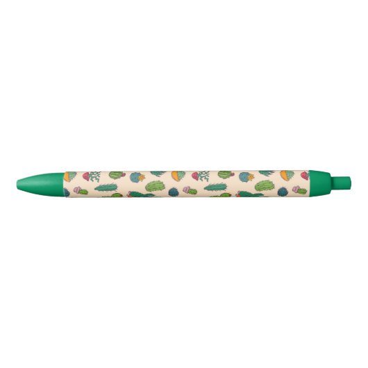 Cute Cactus Standing Pattern Zwarte Inkt Pen (Voorkant)