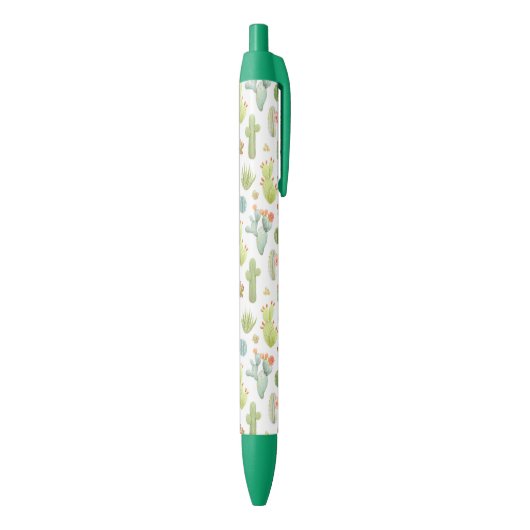 Cute Cactus Standing Pattern Zwarte Inkt Pen (Achterkant (Verticaal))