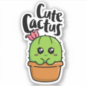 Cute cactus sticker (Voorkant)