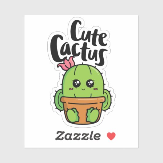 Cute cactus sticker (Vel)