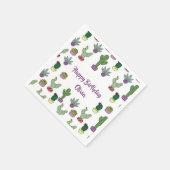 Cute Cactus Succulent Potent Planten Happy Birthda Servet (Hoek)