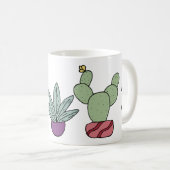 Cute Cactus Succulent Potlood Planten Cacti Koffiemok (Voorkant rechts)