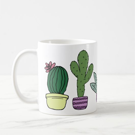 Cute Cactus Succulent Potlood Planten Cacti Koffiemok (Links)