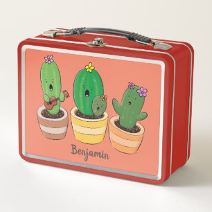 Cute cactus trio singing cartoon illustratie
