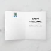 Cute cactus, versierd voor Kerstmis, gepersonalise Kaart (Binnen)