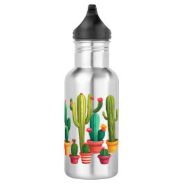 Cute Cactus Waterfles