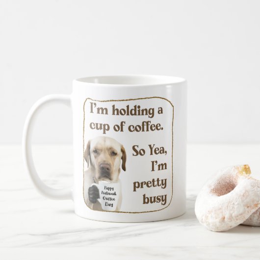Cute café-boisson Labrador Mug (Avec donut)