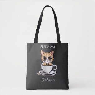 Cute Café Chat Personnalisé Funny Sac fourre-tout