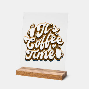 Cute café temps mot art