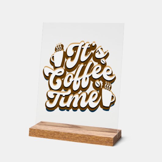 Cute café temps mot art (Angle)