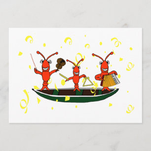 Cute Cajun Music Crawfish Party-uitnodigingen Kaart