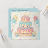 Cute Cake and Cupcakes Kaart (Voorkant / Achterkant in situ)