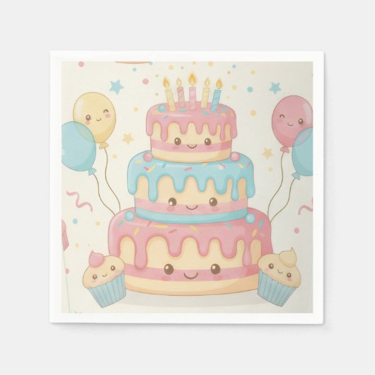 Cute Cake and Cupcakes Servet (Voorkant)