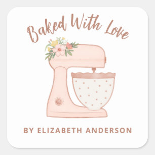 Cute Cake Mixer met liefdesplein Sticker