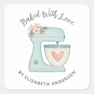 Cute Cake Mixer met liefdesplein Sticker