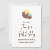 Cute Cake Pop Balls First Birthday Uitnodiging (Voorkant)