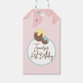 Cute Cakepop Balls First Birthday Frosting Cadeaulabel (Voorkant)