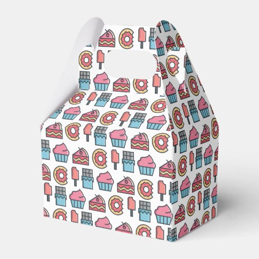 Cute Cakes and Desserts Pattern Bedankdoosjes (Achterkant)