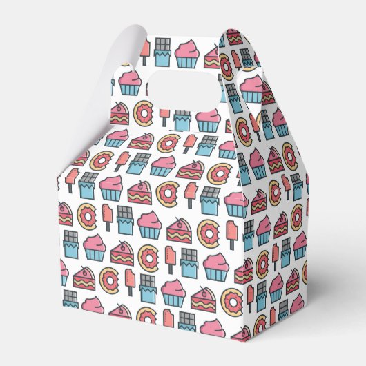 Cute Cakes and Desserts Pattern Bedankdoosjes (Voorkant Zijde)