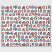 Cute Cakes and Desserts Pattern Cadeaupapier (Vlak)