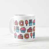 Cute Cakes and Desserts Pattern Koffiemok (Voorkant links)