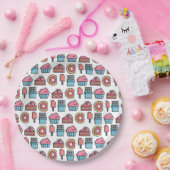 Cute Cakes and Desserts Pattern Papieren Bordje (Feest)
