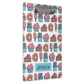 Cute Cakes and Desserts Pattern Personalized Klembord (Rechts)