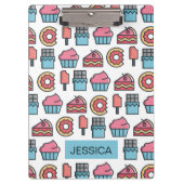 Cute Cakes and Desserts Pattern Personalized Klembord (Voorkant)