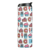 Cute Cakes and Desserts Pattern Personalized Thermosbeker (Gedraaid links)