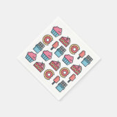 Cute Cakes and Desserts Pattern Servet (Hoek)