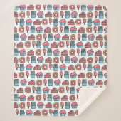 Cute Cakes and Desserts Pattern Sherpa Deken (Voorkant)