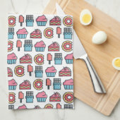 Cute Cakes and Desserts Pattern Theedoek (Quarter Fold)