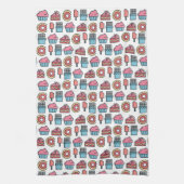 Cute Cakes and Desserts Pattern Theedoek (Verticaal)